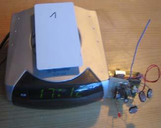 a CD player and turn it on, distance 3 meter, line of sight