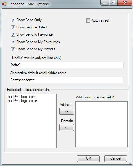 To send an email using the email filing toolbar, either select the workspace or folder and click the Send & File button, or double click on the workspace or sub folder.