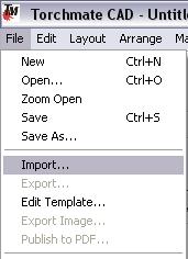 Import the DXF file: choose File > Import In the Import File window, choose the DXF file to import.
