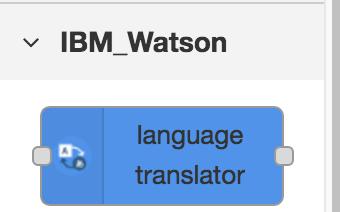 Drag and drop an IBM_Watson language translator node onto the canvas. 7.