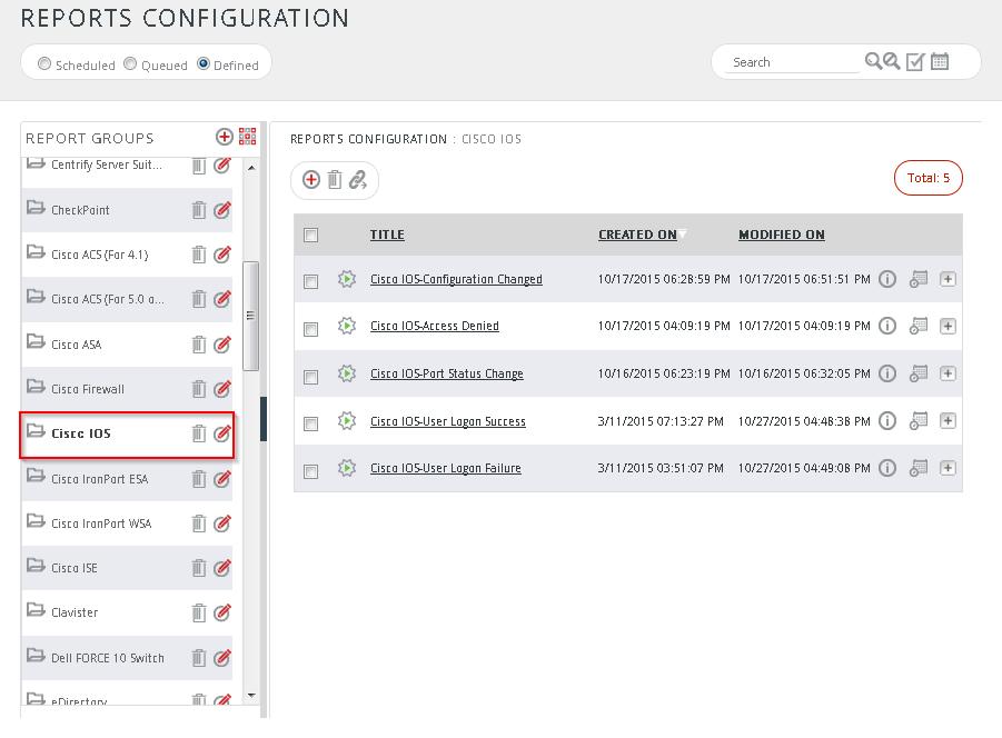 2. Navigate to Reports>Configuration. Figure 16 3. Select Cisco IOS in report groups.