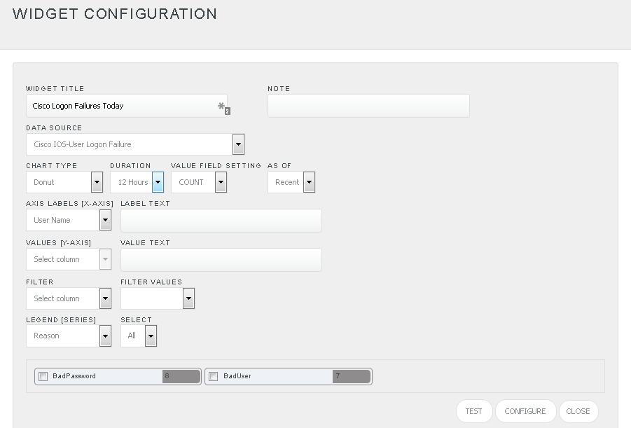 5. Fill fitting title and description and click Save button. 6. Click to configure a new flex dashlet. Widget configuration pane is shown. Figure 22 7.