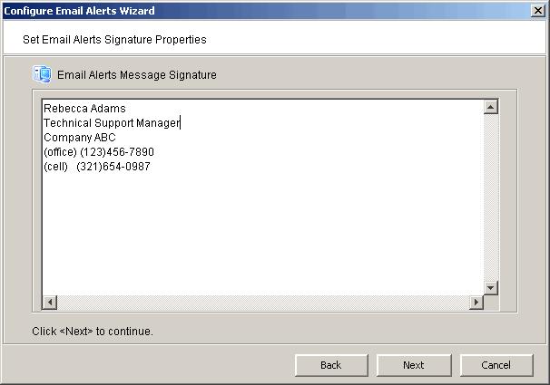 SMTP Username/Password - Specify the user account that will be used by Email Alerts to log into the mail server.