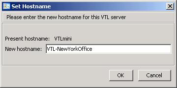 Configuration note: After completing the configuration wizard, if you need to change these settings, you can right-click the VTL server object in the console and select System Maintenance --> Network