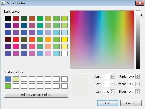 Custom Color If you choose Custom, and there are no custom colors already defined, Simulink displays the Choose Custom Color dialog box.
