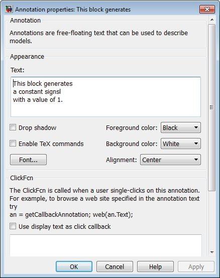 Annotations Properties Dialog Box As an alternative to directly editing an annotation, you can use the Annotation properties dialog box to specify the contents and format of the currently selected