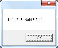 for (int i = -4; i <= 4; i++) str += (5/i) + " "; catch (Exception^ e) continue; finally if (i == 0) str += " NaN "; MessageBox::Show(str); The final statement defines what to display when i = 0,
