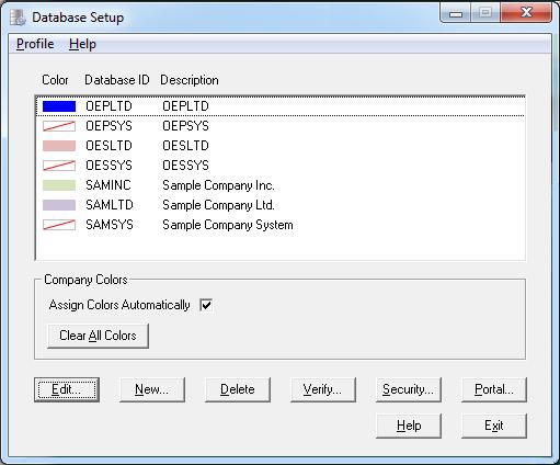 Setting Up Company and System Databases f. If you intend to limit user access to accounting data, select the Enable Application Security option.