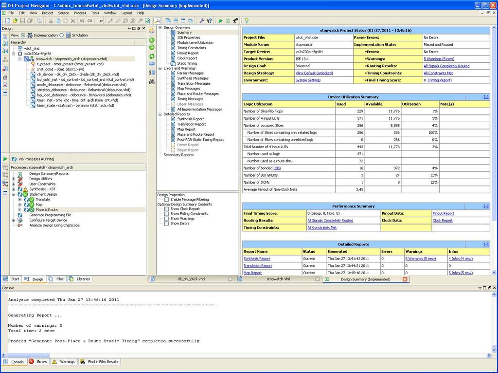 Chapter 2: Overview of ISE Software The following figure shows the Project Navigator interface.