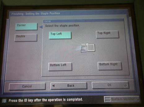 After selecting Staple, touch the Next button as shown in Figure 12. Figure 12: Click Next The screen should look like Figure 13.