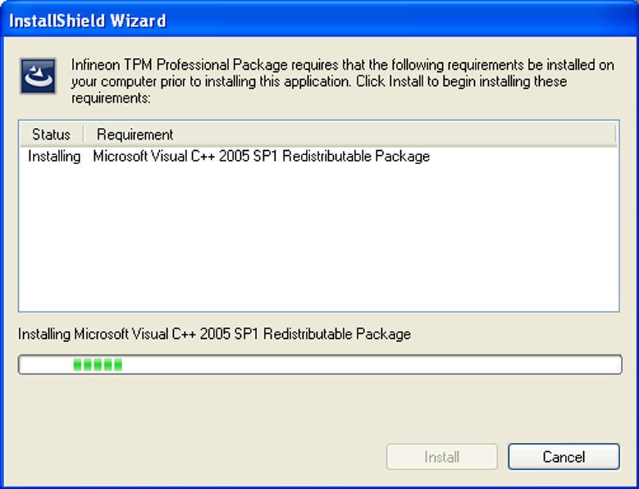 TPM requires installing the Microsoft Visual C++ package prior to installing the utility.