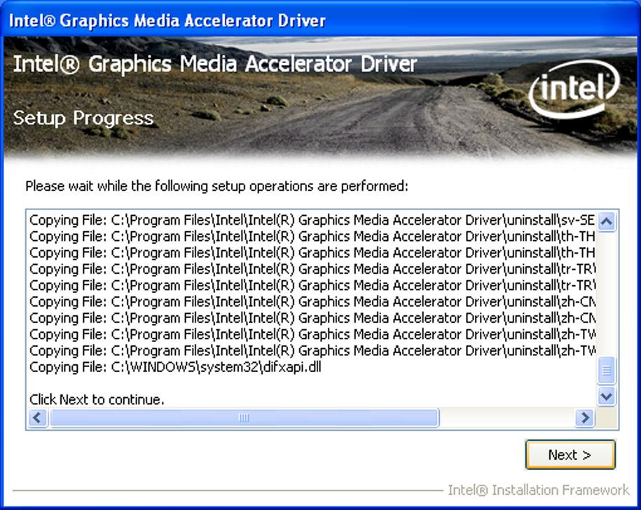 4 Supported Software 4. Setup is currently installing the driver. After installation has completed, click Next. 5.