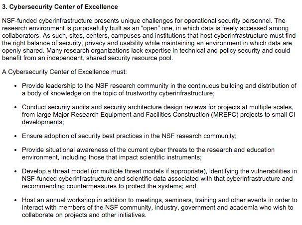 NSF Cybersecurity Center of Excellence (CCoE) CTSC began with a 3-year NSF grant in 2013.
