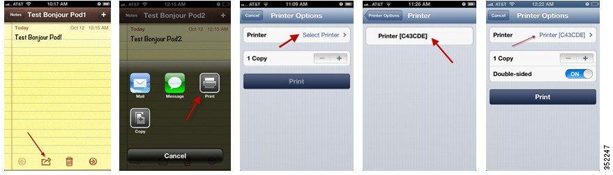 If you are using ios6, click the Print icon as shown below.