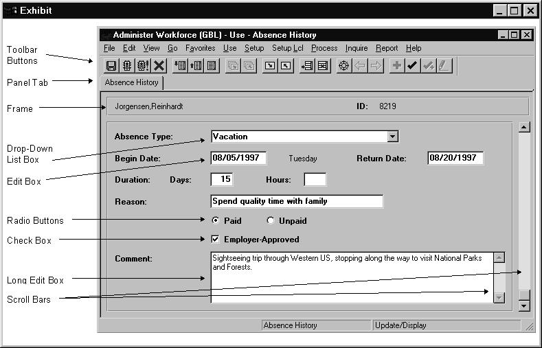 Data Entry Fields On panels, you ll see several types of data entry fields, each designed to offer