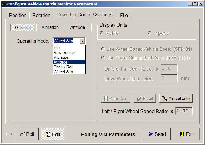 Vibration Mode SubBand Configuration VIM Attitude