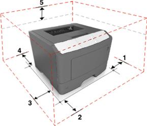 Selecting a location for the printer When selecting a location for the printer, leave enough room to open trays, covers, and doors.