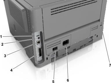 Attaching cables Connect the printer to the computer using a USB or parallel cable, or to the network using an Ethernet cable.
