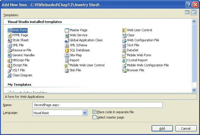Applications Containing Multiple Web Forms 21 Select Web Form Select this check box 12 Chapter CXXXX 39147 Page 21 07/14/06--JHR HOW TO When a Web application contains more than one form, you