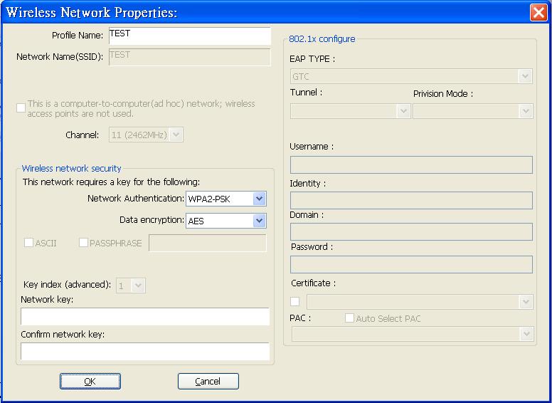 3.4.1 Configure the Profile Parameter Profile Name Description Define a recognizable profile name for you to identify the different networks ( Access Point ).