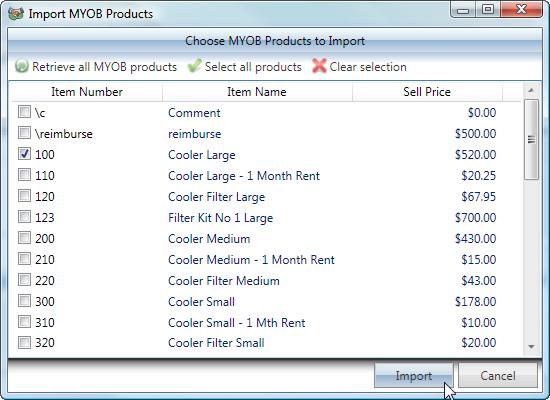 Importing MYOB Items into the Act! Product List IMPORTANT: PLEASE BACKUP YOUR Act! DATABASE BEFORE YOU USE THIS FEATURE. If you plan to create MYOB Quotes, Orders or Invoices from Act!