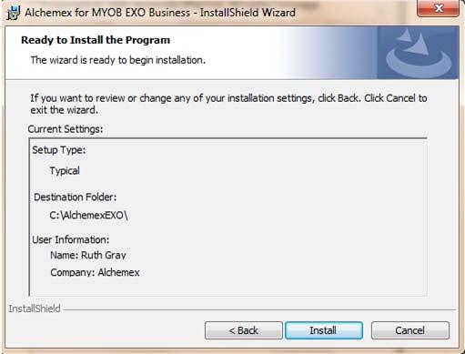 Installation Guide 6. Click Install to continue. Note: If.NET Framework 3.5 sp1 or higher is not installed on the system, setup will perform the installation of the.
