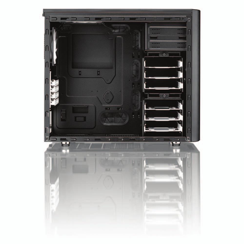 ARC Mini R This Arc Mini R case offers plenty of cooling options; up to 7 fans of various sizes can be installed. For a case this size, it offers unmatched possibilities for water-cooling components.