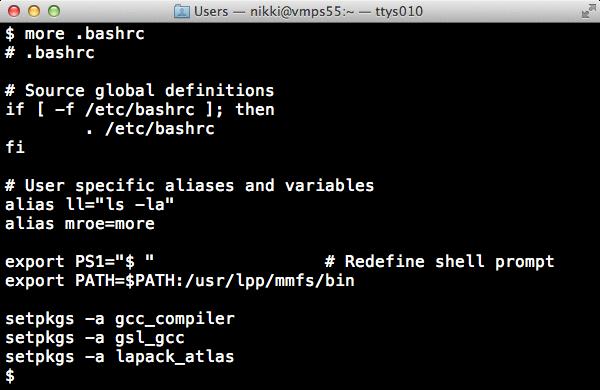 Adding packages to your shell initialization file Packages added via setpkgs on the command line are just like aliases and variables defined on the command line - they are in effect only until you