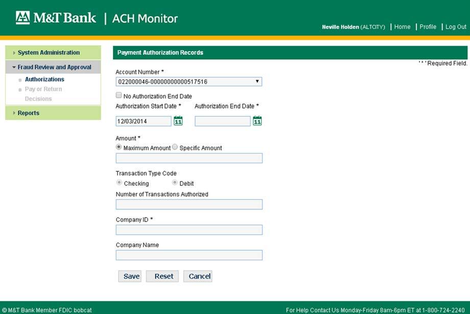 After selecting the appropriate account number, the screen below will show additional fields to complete.