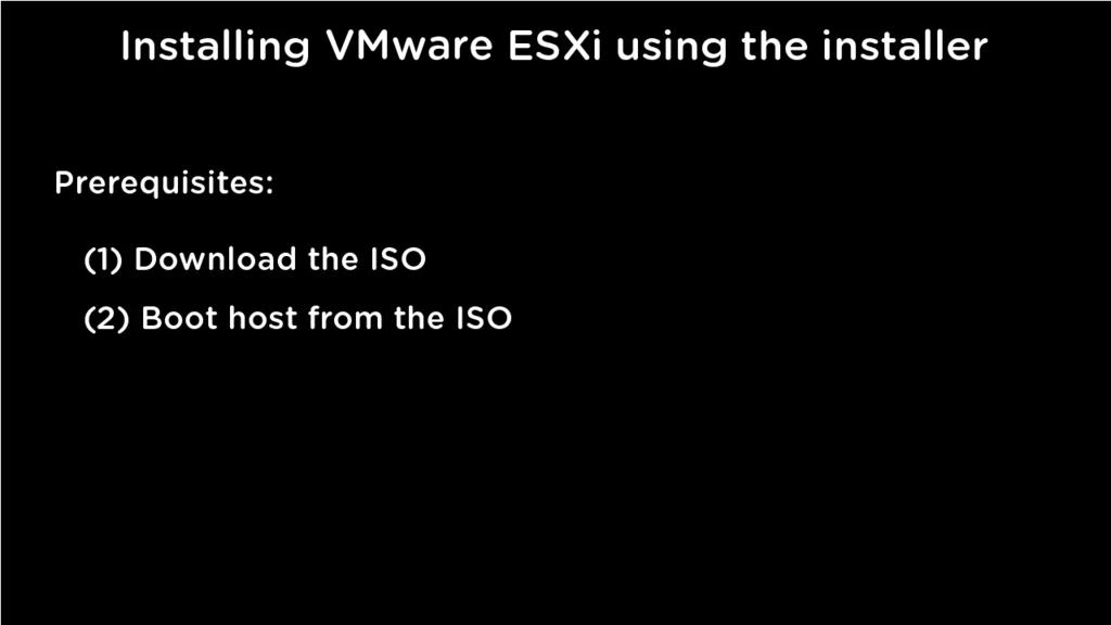 Begin by downloading the VMware ESXi installation media and inserting/mounting the ISO/Image into the server's CD- ROM/DVD drive.