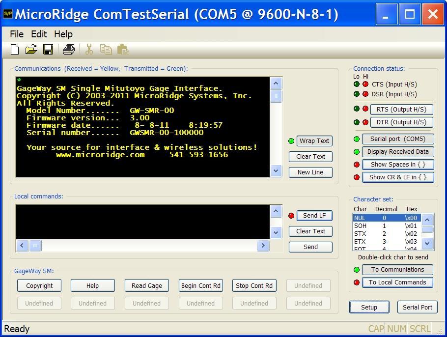 4 ComTestSerial 6 ComTestSerial ComTestSerial is a serial communications test program that is included on a CD with the.