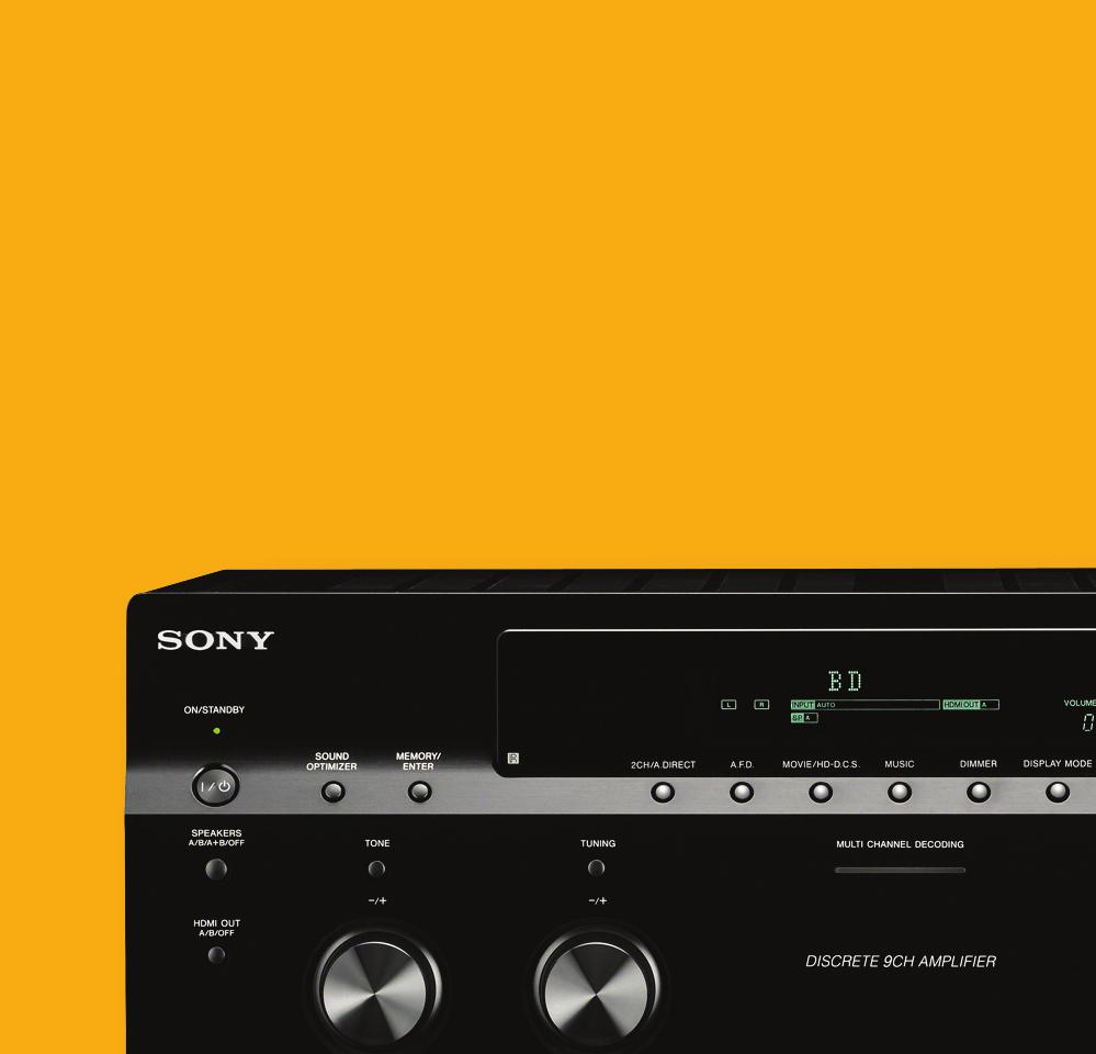 STR-DA5800ES 9.2ch One-touch Home Theater AV Receiver Sony s fl agship ES receiver not only gives you gorgeous 9.