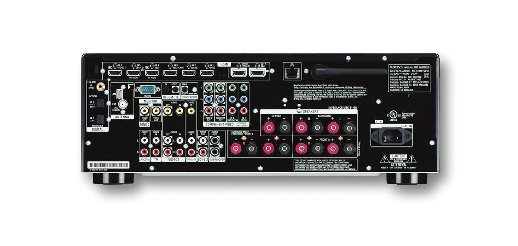 STR-DA1800ES 7.2ch Wi-Fi Network AV Receiver with Airplay Audio Supports Deep Color and x.v.color 6 7.2 Channel A/V Receiver (100 watts x 7 @ 8 Ohms, 20-20kHz, 0.