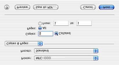 Before finishing the Copy button configuration, you must set the Printer Name. Then select your print settings from the Presets pull-down list, then click OK to close the window.