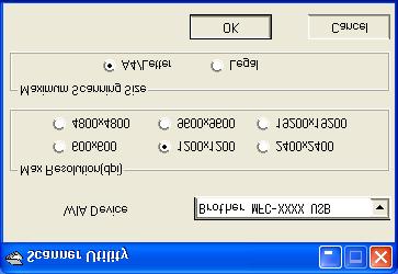 Brother Scanner Utility The Brother Scanner Utility is used for configuring the scanner driver for resolutions greater than 1200 dpi and for changing the paper size.