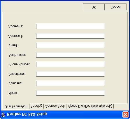 Setting up user information You can access the User Information from the FAX Sending dialog box by clicking. (See Sending a file as a PC-FAX using the Facsimile style user interface on page 5-16.
