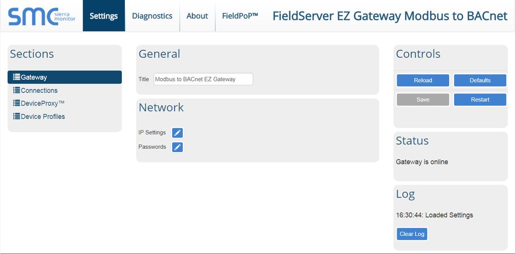 NOTE: If the connect button is greyed out, the EZ Gateway s IP Address must be set to be on the same network as the PC. (Section 5.3.