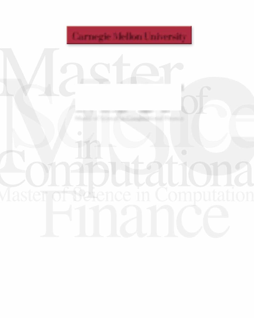 Carnegie Mellon University Master of Science in Computational Finance QuantConnect Employer