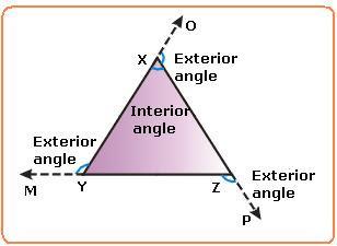 Activity 9-43: Angles in Lines An exterior angle of a triangle is formed by extending a side of the triangle. Describe the relationship between ZYX and XYM.