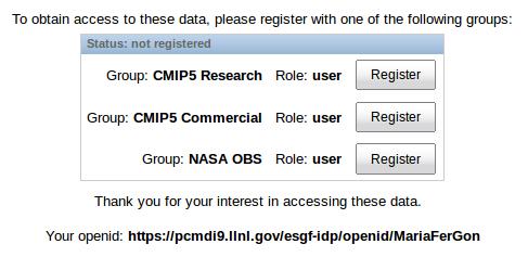Enroll in CMIP5 Group There is no direct way to do it To enroll in a group is necessary to try to download restricted data And then.