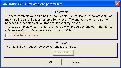 Part 10 Using LanTraffic V2 10.2.3.3 Configuration/AutoComplete The AutoComplete option is a help feature to input values for the user. It lists possible entries that match user entries typed before.