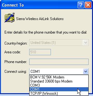 AirLink GX440 for Verizon LTE User Guide Figure 4-1: Connect To window b.