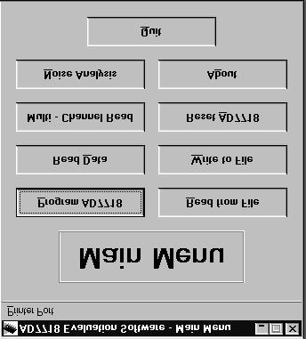 What follows is a description of the various windows that appear while the software is being used. Fig. 4. shows the main screen that appears once the program has started.