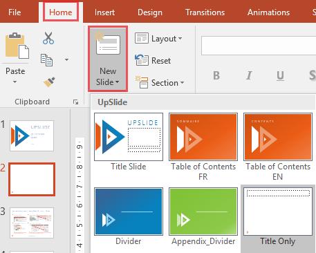 slide in the PowerPoint slide pane and choose Layout To insert shapes in the master of your presentation
