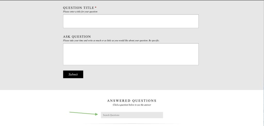 Click on the question title to see your response, like this: 1. Type your question title in this box: 2.