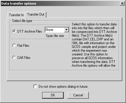 Using the Data Transfer Tool 13 experiment appears. Use this option to preserve all the GCOS information when transferring the data from one GCOS system to another.