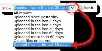 T delete files frm the Vault: 1. Lg int yur nline Vault accunt. deleted, click the Shw drp-dwn and select Deleted files in the last 30 days. 2.