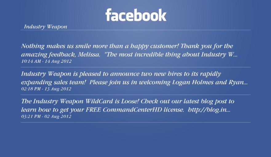 Facebook Centered Templates Examples 3 Feeds,