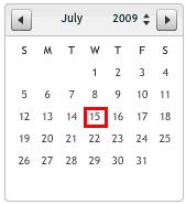 9.2. Navigation 1. To view an earlier or later month, use the and buttons to change the month of the smaller calendar.