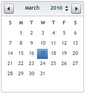2. Once your small calendar shows the month you are interested in viewing, you must select any day in the month